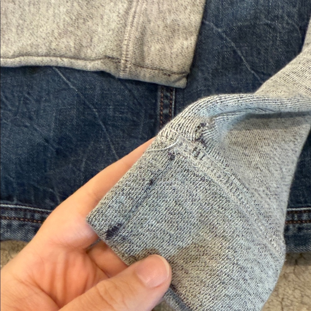 Kids Denim and Gray Hooded Jacket 7/8 kids Abercrombie kids - Picture 3 of 3